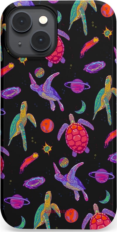 Casetastic Hoesje Geschikt voor Apple iPhone 14 Magsafe - Stijlvolle Beschermende Duo-layer Case - Astro schildpad