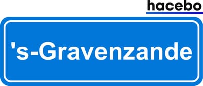 Hacebo - Plaatsnaam Sticker - 29x10 CM - 's-Gravenzande sticker - Verkeersborden sticker - grappige cadeaus - 's-Gravenzande