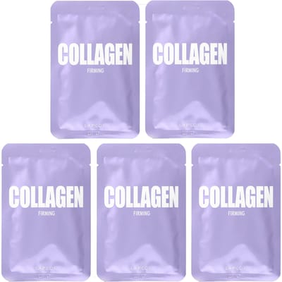Lapcos, Collagen Firming Sheet Mask Set, 5 sheets, 25 ml (0.84 fl oz) each