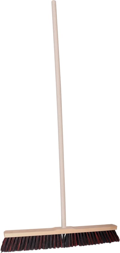 Brumag Straatbezem Budget line voor buiten terras tegels en klinkers - Harde bezemkop 60 cm breed - Houten steel van 139 cm