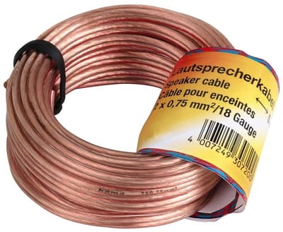 Luidsprekerkabel 2x 0,75mm² 10m transparant