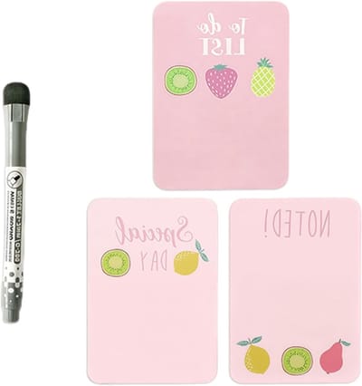 Set van 3 Magnetische Notitieblokken voor de Koelkast met Uitwisbare Pen, Handige Boodschappenlijst en To-Do Lijst voor Gezinsorganisatie en Kantoorgebruik