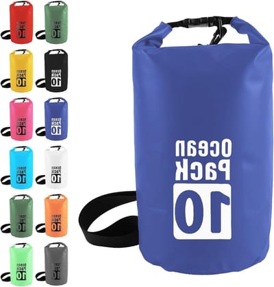 Waterdichte tas in blauw met waterdichte overbroek voor bescherming tegen regen en vocht