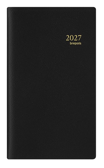 Brepols agenda 2027 - BREPLAN [0.774] - GENOVA - Zakagenda - 1 week op 1 pagina - Weekoverzicht - Zwart - 9.05 x 16 cm