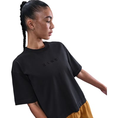Nike Sportswear T-shirts Dames - Zwart - Maat 40 - Katoen Jersey