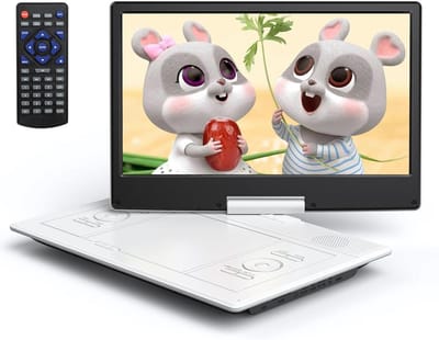 Draagbare DVD Speler - Films Kijken - Reizen en Ontspanning - Groot Draaibaar Scherm - 169 Inch - Wit