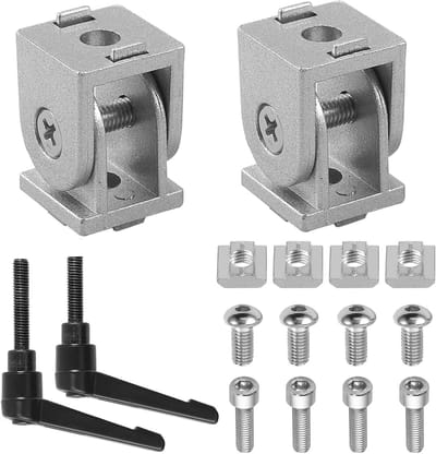 Scharnierverbinder Aluminium Profiel - Verbindingsstuk Hendel - Assemblage Profielen - 180 Graden Draaibaar - 2 stuks - Aluminiumkleurig