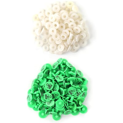 100 Stuks Kwaliteit Plastic Dier Vee Oormerk voor Konijn Vos Hond Marker Label(Groen) Green white