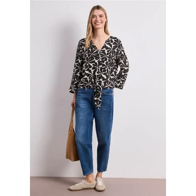 3/4-mouwen blouse met knoopdetail