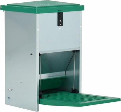 Automatische Voederbak - Kippenvoerbak - Pluimvee Voeren - Voorkomt Ongedierte - 8 kg Capaciteit - Groen