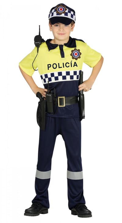 Fiestas Guirca Politiepak Jongens Polyester Blauw/geel Mt 7-9