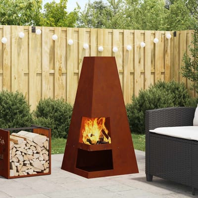 vidaXL - Vuurkom - Roestkleurig - 50 - x - 50 - x - 100 - cm - weervast - staal