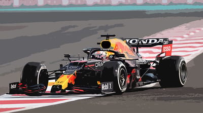Max Verstappen Red Bull auto 2 - Poster - 40 x 50 cm