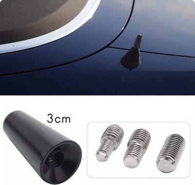 TLVX Mini Auto FM Antenne - Antenne voor Auto - Auto AM Antenne – GPS - GSM Signaal - Auto Antenne - Auto Radio - FM Muziek – Radio FM Antenne – Hoge Kwaliteit – 3 cm klein – Aluminium – 1 stuks inclusief schroefdraad