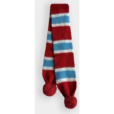 Écharpe Tricotée Brossée Laine Mélangée Design Rayé Pour Femmes Hiver Chaude Et Mode Pompon Suspendu Écharpes Style Coréen One Size brown
