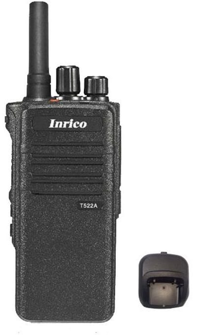 Set van 24 Inrico T522A IP66 4G LTE POC Zello K1 2-Pins met beveiliging oortje en koffer