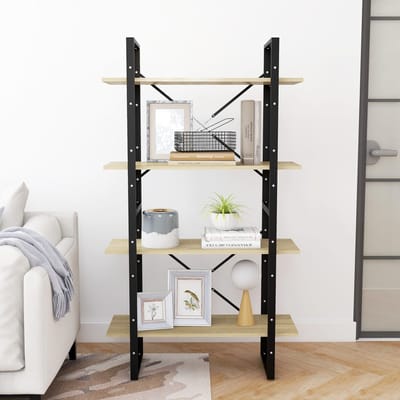 vidaXL - Boekenkast - met - 4 - schappen - 80x30x140 - cm - hout - sonoma - eiken