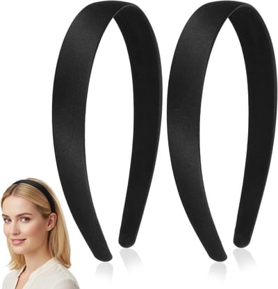 Stijlvolle en comfortabele zwarte haarband voor dames en meisjes, 2 cm breed, elastische en antislip haarband voor dagelijks gebruik en speciale gelegenheden