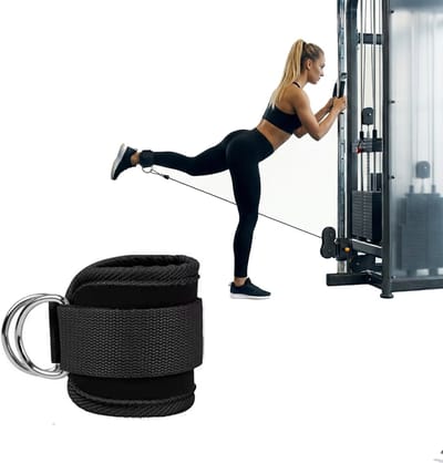 Consumerce® Fitness Enkel Straps - 1 Stuk - Zwart - Enkelband Lifting - Krachttraining Sport - Ankle Cuff Strap