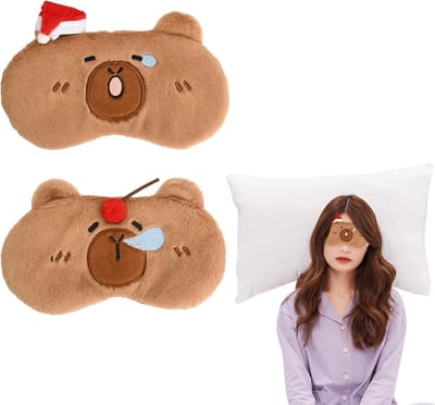 Slaapmaskers voor kinderen en volwassenen in cartoonstijl, ideaal voor reizen, schoolpauzes en ontspanning, 2 stuks