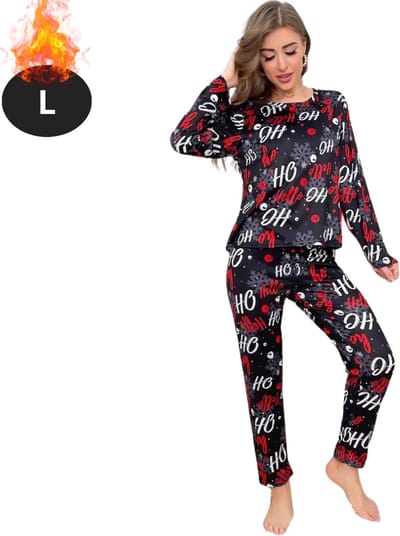 Bovista Kerst Pyjama - Dames - Kerstpyjama - Vrouwen - Slaapkleding Volwassenen - Set - Broek - Shirt - Christmas - Maat L