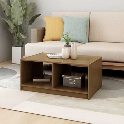 vidaXL - Salontafel - 75x50x33,5 - cm - massief - grenenhout - honingbruin