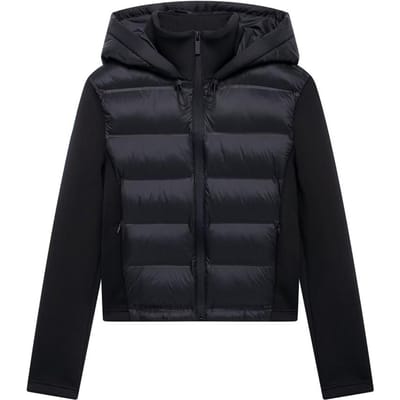 Nieuwe Winter Dames Zwart Pendel Veelzijdig Opstaande Kraag Capuchon Slim Katoenen Jas met Gesplitste Mouwen M
