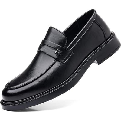 Italiaanse Luxe Instappers Heren Zwart en Wit Kleur Leren Schoenen Slip-on Zachte Zool Casual Schoenen Bruiloft Mocassin 40 black