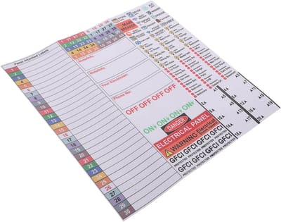 Paneelstickers Elektrisch - Groepenkast Labels - Circuit Identificatie - Waterdicht PVC Materiaal - 30x10cm - Multicolor