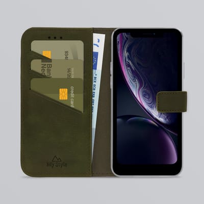 My Style Telefoonhoesje geschikt voor Apple iPhone XR Hoesje | My Style Flex Wallet Bookcase Portemonnee | Pasjeshouder voor 3 Pasjes | Telefoonhoesje voor Pinpas / OV Kaart / Rijbewijs - Forest Green | Groen