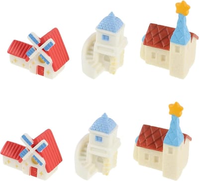 Miniatuur Huisjes - Feeënhuisjes Sprookjes - Tuin Decoratie - Gedetailleerde Ontwerpen - 6 Stuks - Diverse Kleuren