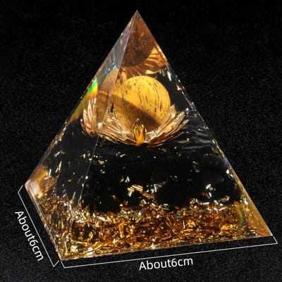 Kristallen Duivels Oog Piramide Natuurlijk Verpletterd Steen Lapis Lazuli Druipend Hars Huis en Kantoor Bureau Decoratie Ambachten 6x6cm