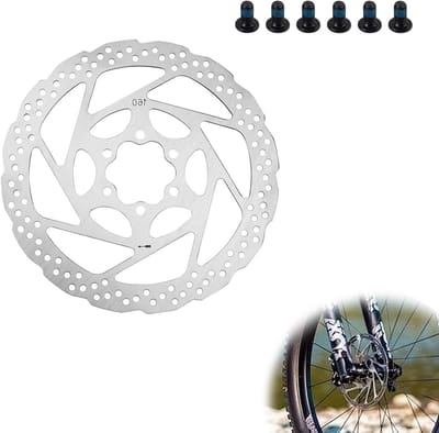 160 mm Mountainbike Remschijf van RVS, 6-Hole Disc Brake Geschikt voor MTB en Racefietsen, Hoge Prestaties en Duurzaamheid