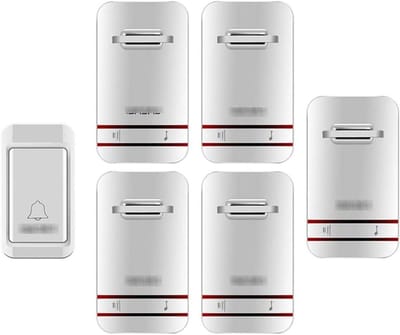 Draadloze Deurbel Set - Huis Bel - Ontvangst Meldingen - Zelfopwekkende Knop - 120m Bereik - Wit
