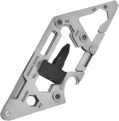 Multifunctionele Karabiner - Gereedschap Clips - Outdoor Avonturen - Roestvrij Staal - 9.2x3.3 cm - Zilverkleurig