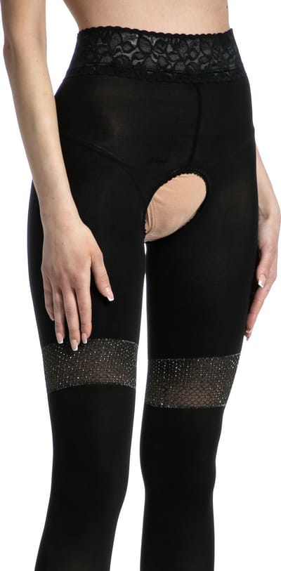 Panty Open Kruis Glamour 80Den Maat: S/M