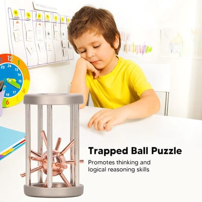 Bal Puzzel - Hersenkraker Speelgoed - Mentale Stimulatie - Zinklegering Materiaal - 7.5 x 4.3 cm - Metaal