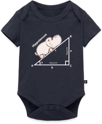 Grappige Hippo Wiskunde | Hippotenuse Baby Rompertje Met Korte Mouwen