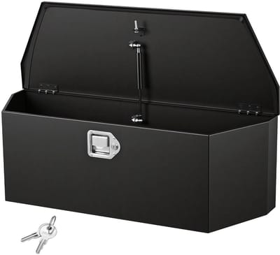Gereedschapskist - Trekhaakkist/Aanhangerkist - Staal - Draagvermogen 50 kg - Afmeting 91,4 x 31,4 x 30,5 cm - Met slot en sleutels - Voor pick-up laadbak - Zwart
