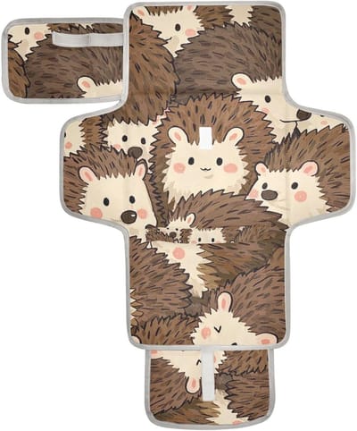 Baby Verschoonmat - Draagbare Station - Onderweg Luiers - Waterdicht & Opvouwbaar - 62 x 30 cm - Egel Bruin