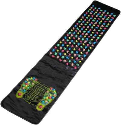 Voetmassagemat - Reflexologie pad - Voetgezondheid verbeteren - Opvouwbaar ontwerp - 140 x 35 cm - Zwart