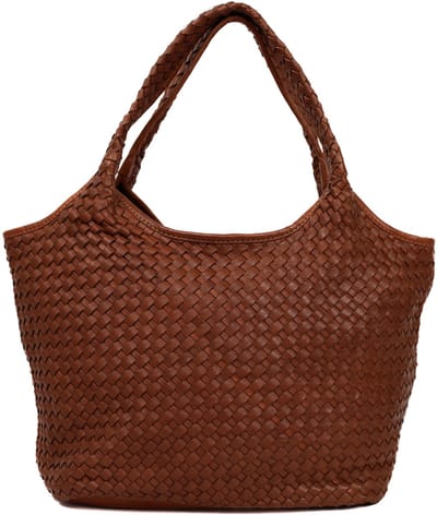 Bear Design Juliëtte Gevlochten Handtas - Cognac