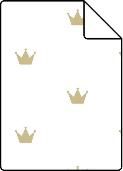 Proefstaal Origin Wallcoverings behang kroontjes mat wit en goud - 26,5 x 21 cm - 347678-S