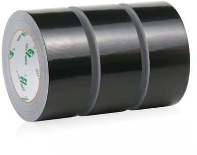 Extra sterke waterproof reparatietape 32m x 48mm - Woven versterkte tape voor binnen en buiten, 3 rollen (Zwart)