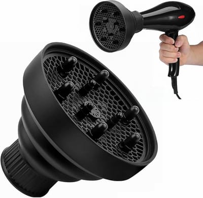 Haardiffuser Opzetstuk - Föhn Accessoire - Krullen Stylen - Opvouwbaar Ontwerp - Universele Pasvorm - Zwart