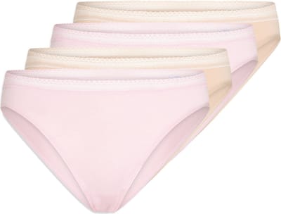 Schiesser Dames riosslip 4 pack Cotton Lace