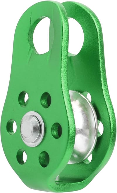 Klimkatrol Vaste Zij - Klimmateriaal Luchtwerk - Rotsklimmen Bergbeklimmen - Hoge Sterkte 20KN - 8.99 x 4.98 cm - Groen