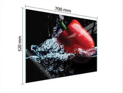 TMK ArtDeko - Serie - Glazen Beschermplaat - Paprika - 70x52cm