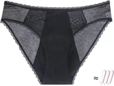 Menstruatie ondergoed - Menstruatie slip - 4 laags - Lekvrije slips - Corrigerend ondergoed dames - Zwart - M