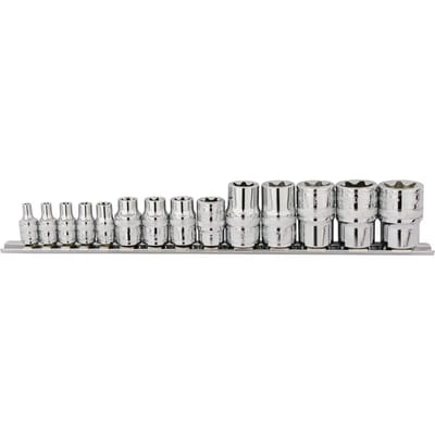 Spel 14 doppen Draper Torx 1/4'', 3/8'' & 1/2''